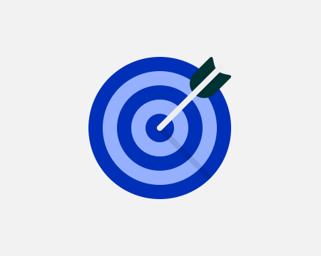 blue bulls eye with arrow